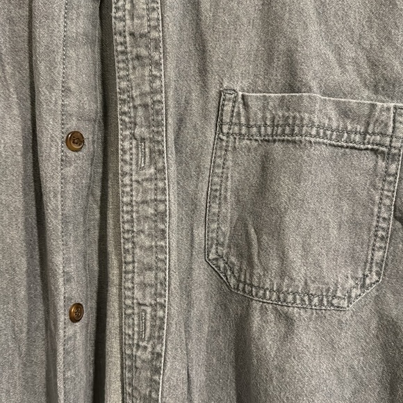 Croft & Barrow Men’s Casual Button Down Shirt - Dark Gray - Picture 3 of 5